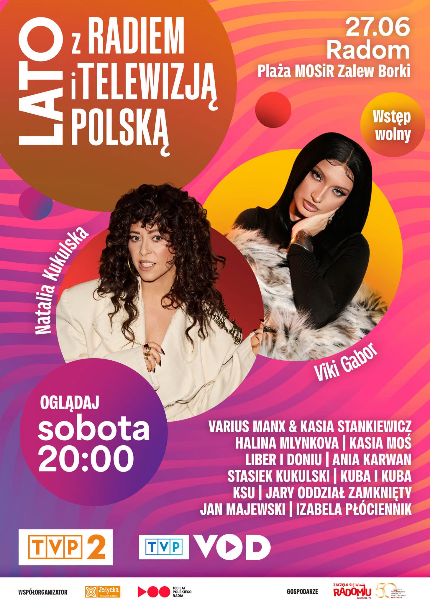 Lato z Radiem i Telewizją Polską Radom 2026 plakat koncertu TVP2 i TVP VOD